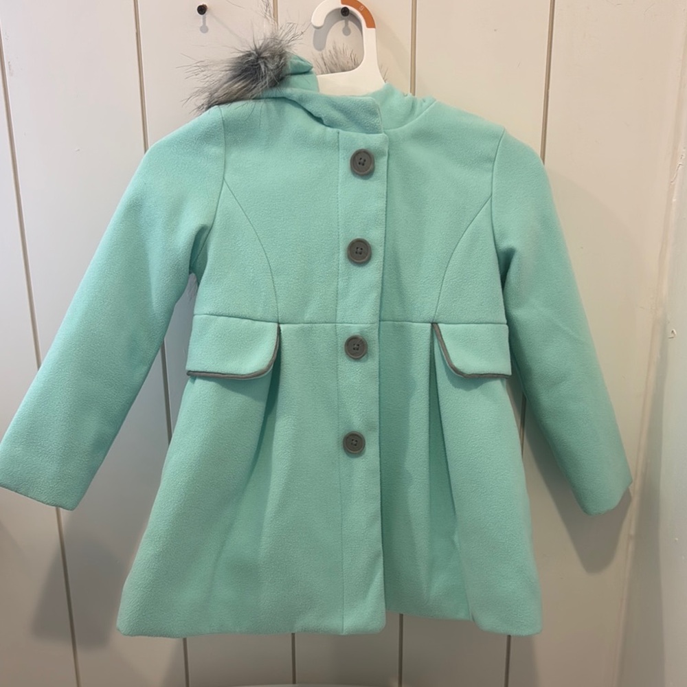 Cat & Jack Blue Pea Coat with A-Line Silhouette